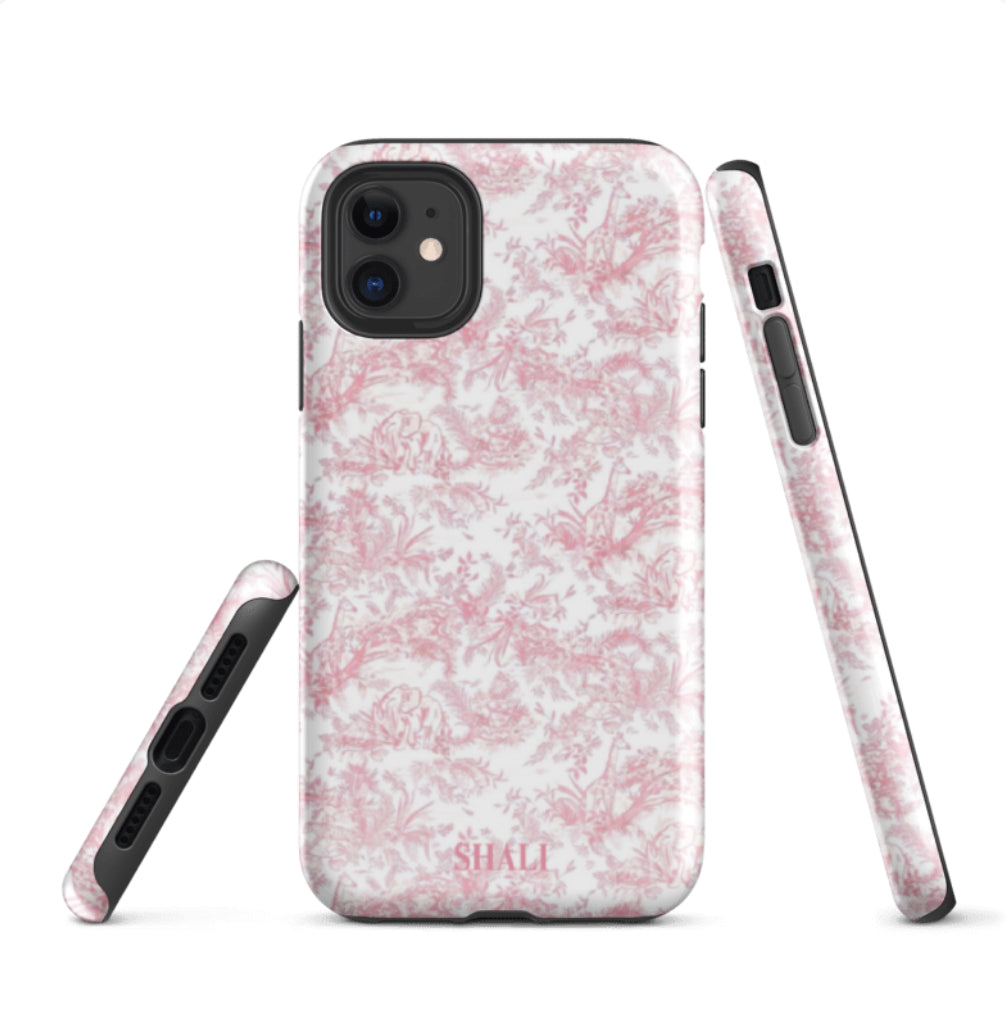 blush toile phone case