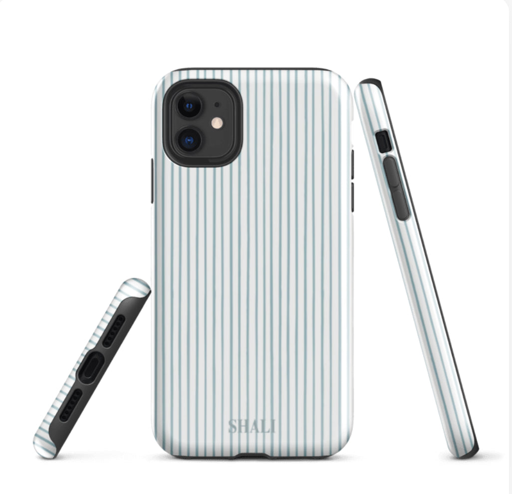 azure pinstripes phone case