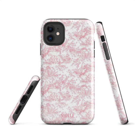 blush toile phone case