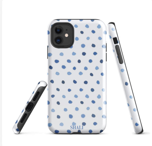 blue dotted phone case