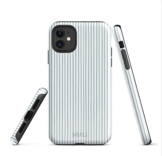 azure pinstripes phone case